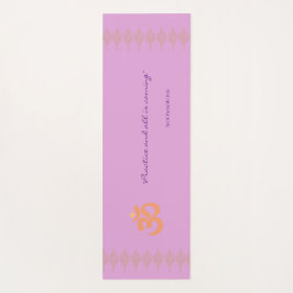 Tapete De Yoga Pintura Floral Luxuriante de Lavanda com Citação d