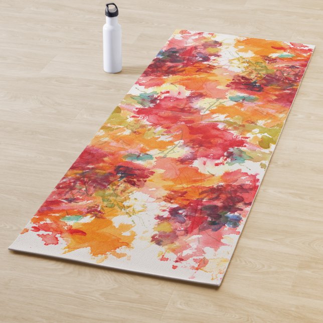 Tapete De Yoga Pintura Laranja abstrato Bright Flashy (In Situ)