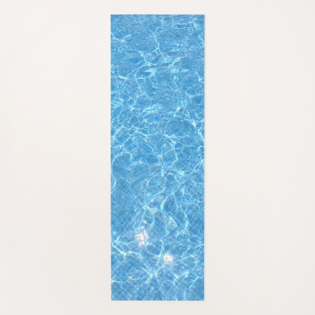 Tapete De Yoga Piscina Nadadora Água Modelo Cor Azul (Frente)