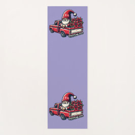 Tapete De Yoga Poinsettia Gnome No Caminhão Vermelho