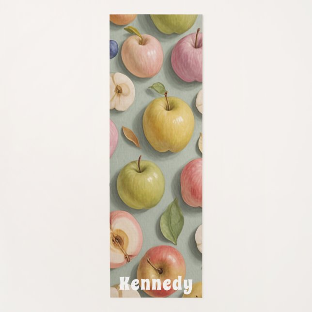 Tapete De Yoga Pomar Whimsy: Fruta de Pastel (Frente)