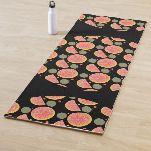Tapete De Yoga Pomelo Jardim Vegetação Fruta Citrino Laranja