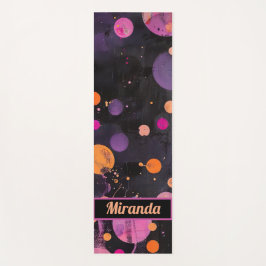 Tapete De Yoga pontos coloridos Acryl Painting Style com nome