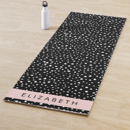 Tapete De Yoga Pontos Dalmáticos, Pontos, Preto e Branco, Seu Nom