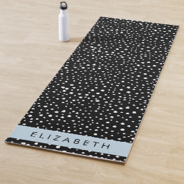 Tapete De Yoga Pontos Dalmáticos, Pontos, Preto e Branco, Seu Nom