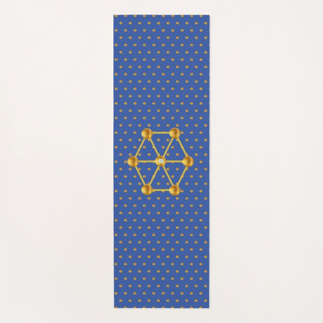 Tapete De Yoga Pontos Elegantes de Ouro (Frente)