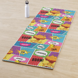 Tapete De Yoga Pop de Arte Personalizada do Livro Quadrado Colori