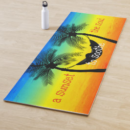 Tapete De Yoga Pôr do Sol em um Rede Tropical Vida na Ilha