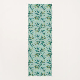 Tapete De Yoga Portuguese Botanical Foliage Yoga Mat – Teal & Gre