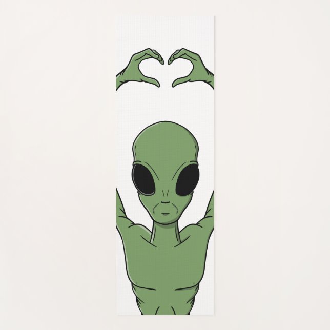 Tapete De Yoga Pose do Coração Alien (Frente)