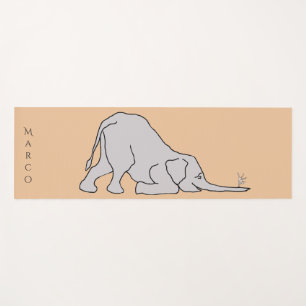 Tapete De Yoga Poses bonitos da ioga do elefante e do rato dos