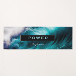 Tapete De Yoga Power Inspiration Word Ocean Wave