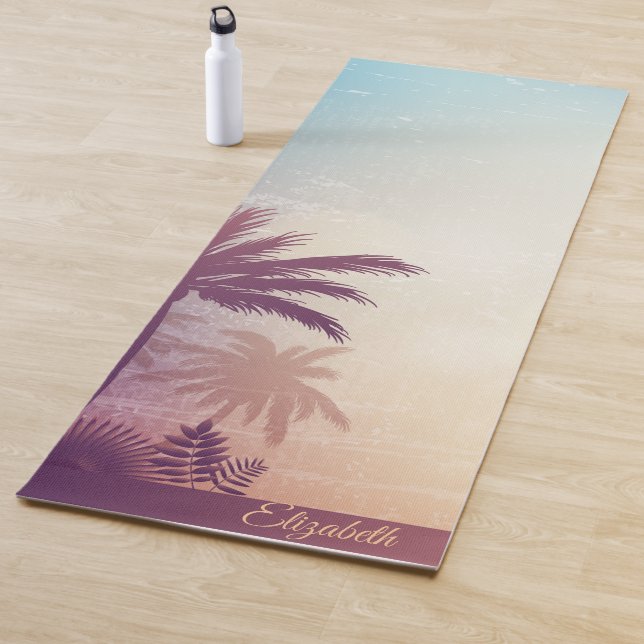 Tapete De Yoga Praia das Palmeiras Tropicais (In Situ)