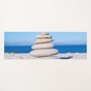 Tapete De Yoga Praia Tropical Zen Pedras