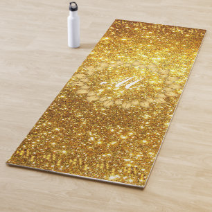 Tapete De Yoga Presente Dourada de Lúxia Monograma