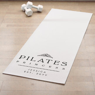 Tapete De Yoga Preta e Branca Minimalista Princesa de Pilates Per