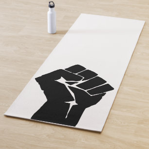 Tapete De Yoga Punho Negro Levantado - Protesto de Resistência
