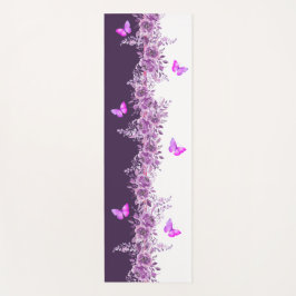 Tapete De Yoga Purple Floral Butterfly Yoga Mat