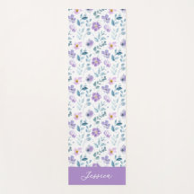 Purple Green Watercolor Wildflower Custom Name
