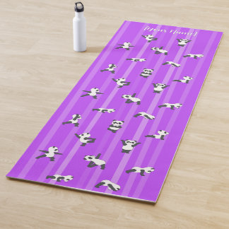 Tapete De Yoga Purple Panda Yoga Mat Custom Name Same Both Sides