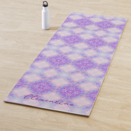 Tapete De Yoga Purple Pink Abstract Mandala Kaleidoscopic Pattern