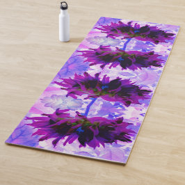 Tapete De Yoga Púrpura e preto Cactus Dahlia