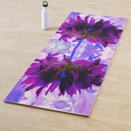 Tapete De Yoga Púrpura e preto Cactus Dahlia