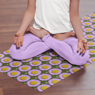 Tapete De Yoga Púrpura Fleabane Daisy Padrão Floral