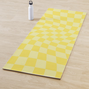 Tapete De Yoga Quadro de controlo amarelo-limão-limão-retrô  