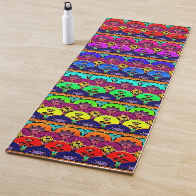 Tapete De Yoga Rainbow Boho Sunrise | Personalizar (In Situ)
