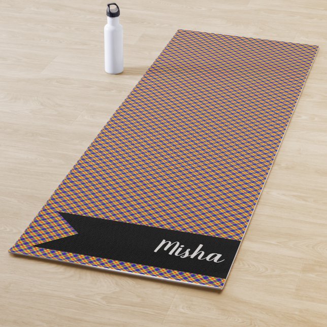Tapete De Yoga Rainbow Check Scottish Tartan Xadrez Patterno (In Situ)
