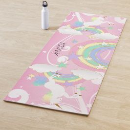 Tapete De Yoga Rainbow Pink Unicorn