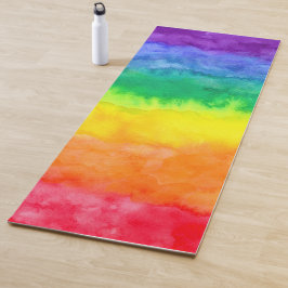 Tapete De Yoga Rainbow Watercolor Wash Yoga Mat