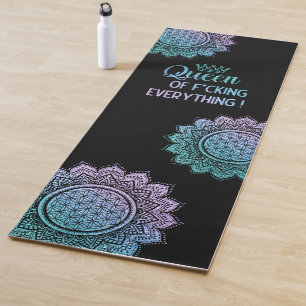 Tapete De Yoga Rainha de tudo o brilho teal mandala