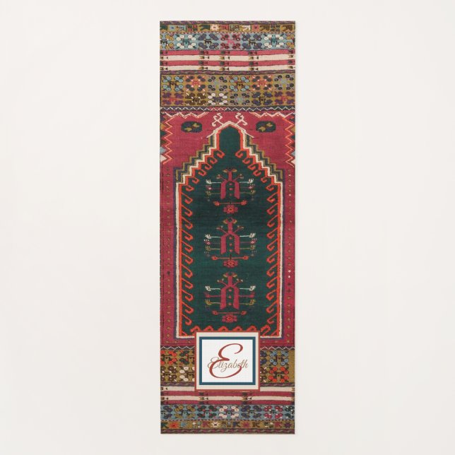 Tapete De Yoga Raio Antiquado Oriental Kilim (Frente)