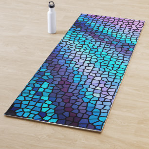 Tapete De Yoga Raios Mosaicos de Vidro Colorido