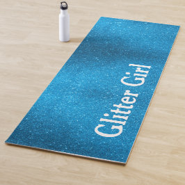 Tapete De Yoga Rapariga Glitter Azul Teal Yoga Personaliza Sparkl