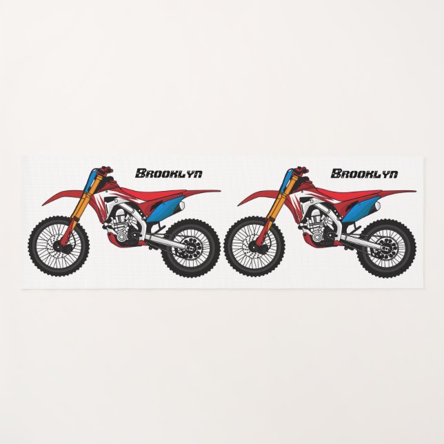 Tapete De Yoga Red dirt bike motorcycle  (Frente (Horizontal))