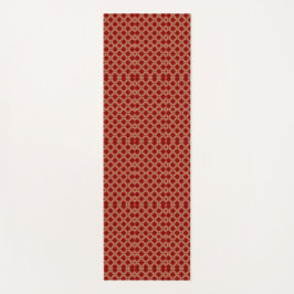 Tapete De Yoga Red geometric pattern tie shown vertically 