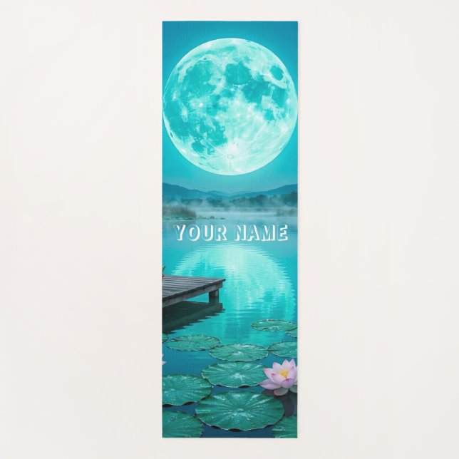 Tapete De Yoga Reflexão Tranquila da Lua (Frente)