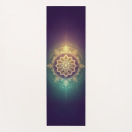Tapete De Yoga Resplendor Mandala Dourado Roxo