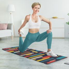 Tapete De Yoga retângulo arredondado colorido