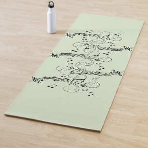Tapete De Yoga Rico Notes Green Music Design