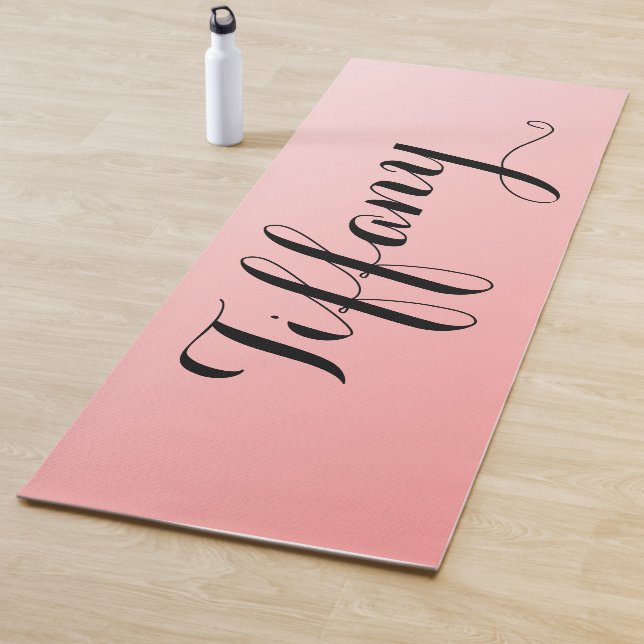 Tapete De Yoga Rico rosa bonito e preto (In Situ)