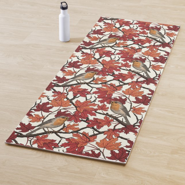 Tapete De Yoga Robins in maple tree on off white (In Situ)