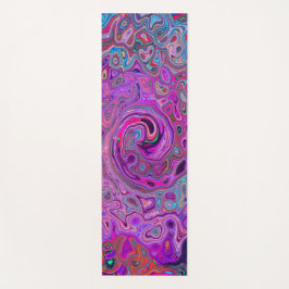 Tapete De Yoga Rodovalho Abstrato púrpura, azul e vermelho