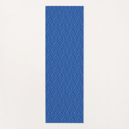 Tapete De Yoga Rodovalho azul e azul escuro com padrão
