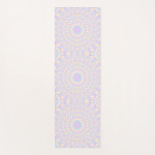 Tapete De Yoga Rosa, Ciano, Mandala Amarelo