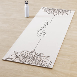 Tapete De Yoga Rosa cor-de-rosa Namaste Mandala White Yoga Mat