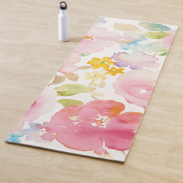 Tapete De Yoga Rosa da aguarela dos plenos Verões | floral